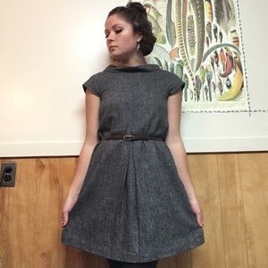 Lands’ End Grey Wool Dress